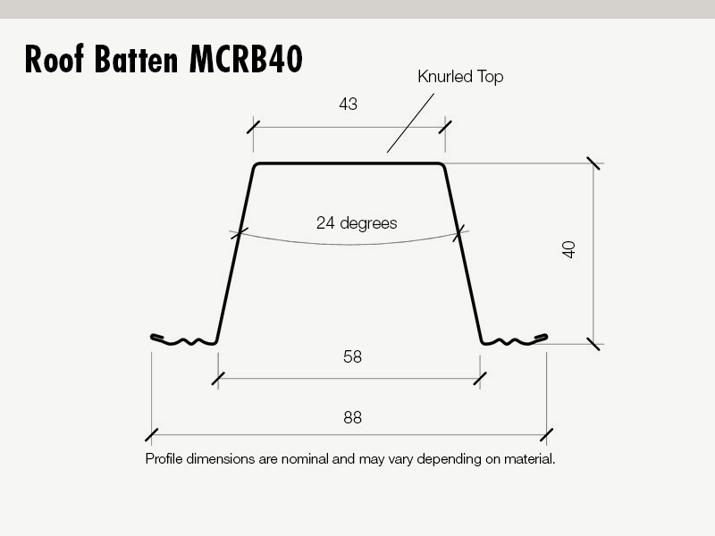 Roof Batten MCRB40 Diagram